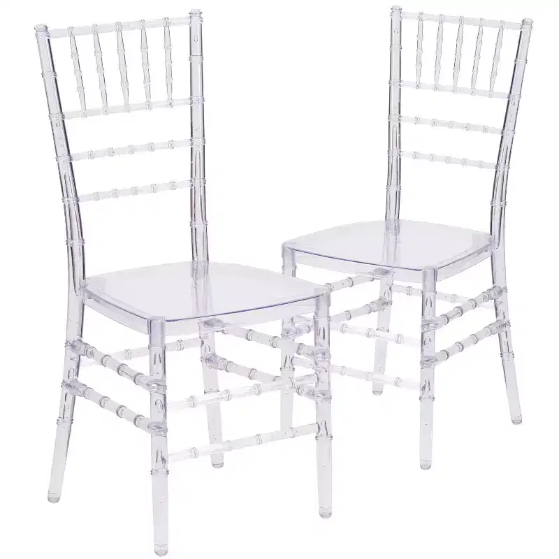 2 Pack Stacking Ghost Chair Clear Polycarbonate