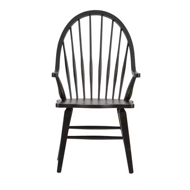 Liberty Furniture,Hearthstone Ridge Windsor Back Arm Chair - Black in Tobacco