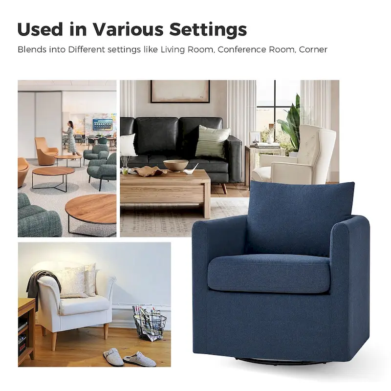 Erkenbald Modern 360-Degree Swivel Chair with Removable Slipcover by HULALA HOME
