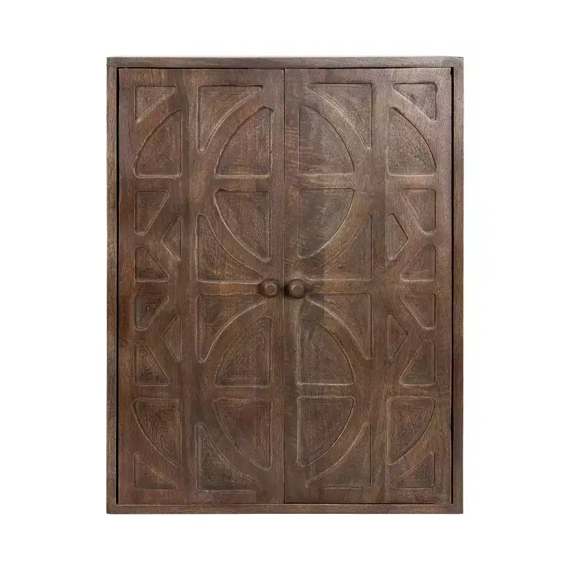 Galliene Hand-Carved Mango Wood Wall Cabinet — 22