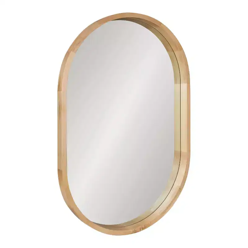 24 x 36 Hutton Wood Framed Capsule Wall Mirror - Kate & Laurel All Things Decor