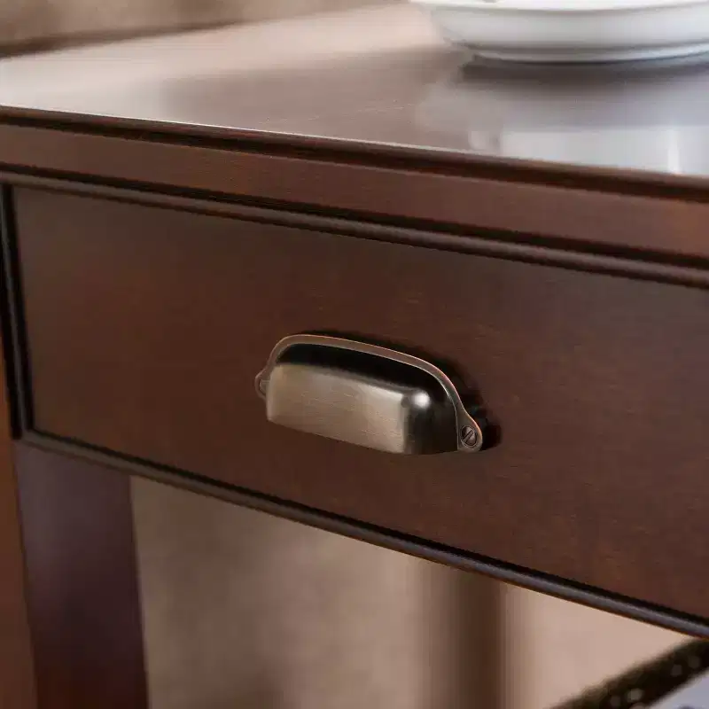 Laurent Drawer Chairside Table Chocolate Cherry Finish - Leick Home
