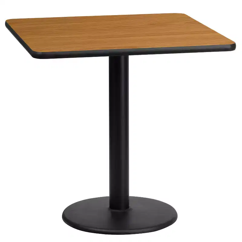 Emma and Oliver 24 Square Laminate Table Top with 18 Round Table Height Base