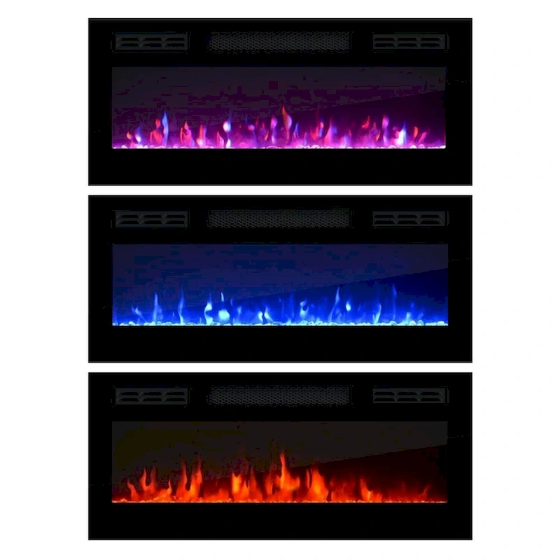 Cali EF Wall Mounted Electric Fireplace Modern 72 TV Stand