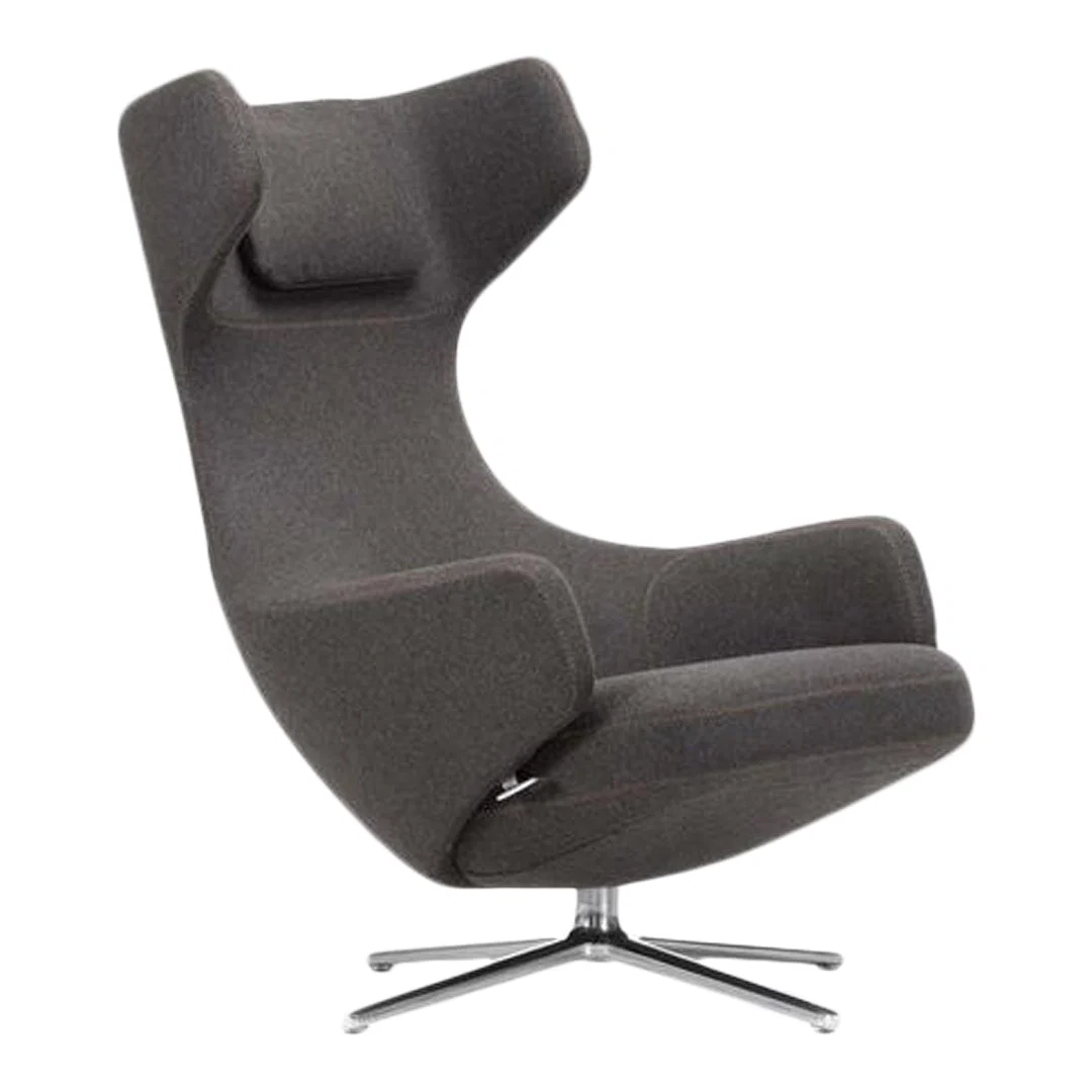 Contemporary Leather or Fabric Wing Lounge Chair with Synchronized Reclining Mechanism for Living Room