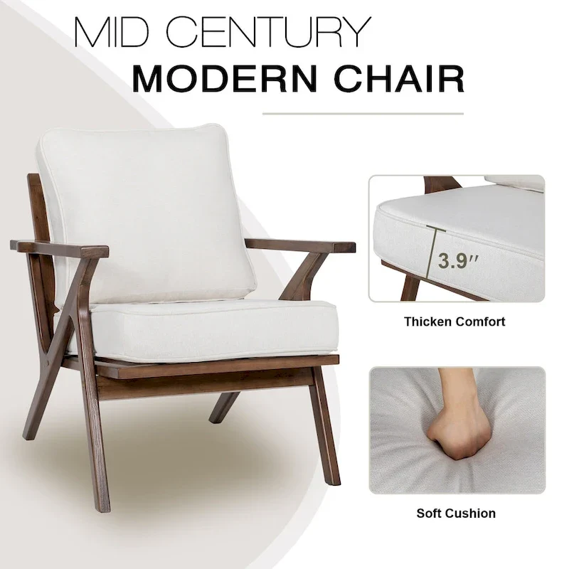 Accent Chair Living Room Chairs Mid Century Modern Chair Leisure Side Reading Arm Chair