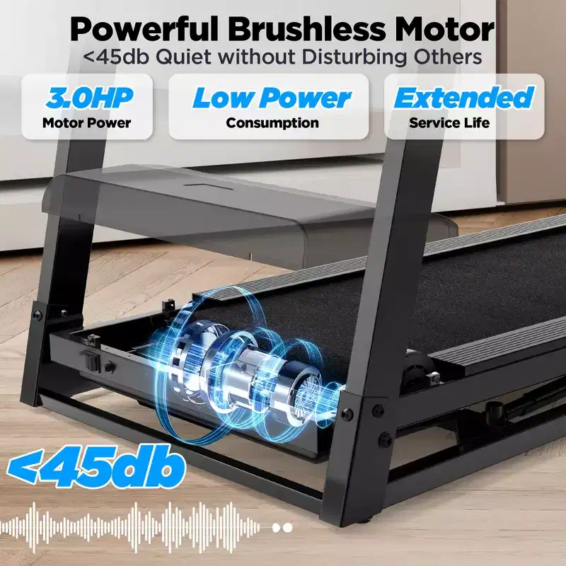 9% Incline Treadmill with Handle, 3.0HP Portable Folding Treadmills for Home/Office, Running Walking Jogging machine
