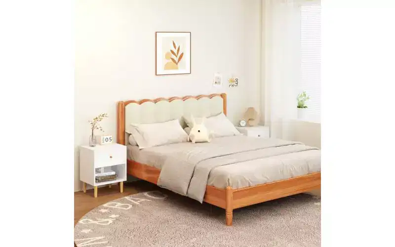 GDFStudio Crystal 23.22 H Wooden Nightstand with Drawer and Shelf