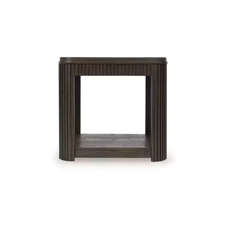 Signature Design by Ashley Carlibrie Rectangular End Table with Lower Shelf, Warm Brown Finish