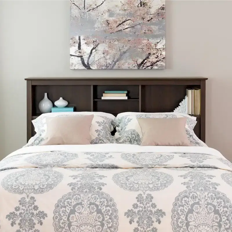 Espresso Full/Queen Bookcase Headboard