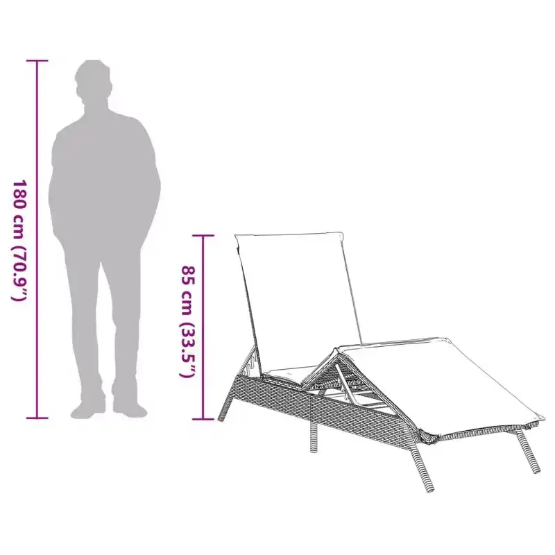vidaXL Sun Lounger Grey