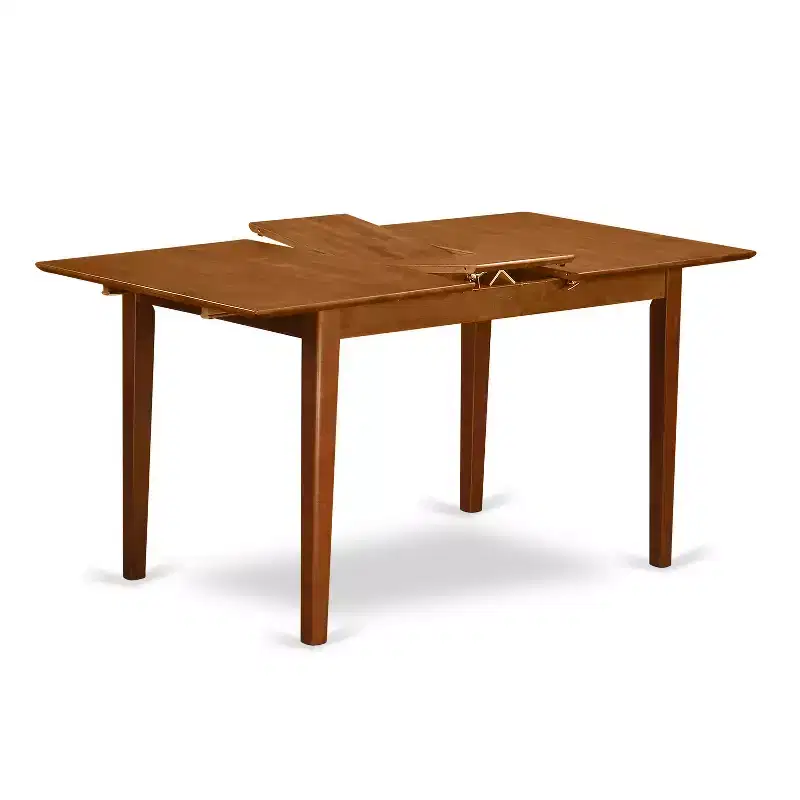 7 Piece Dinette Set - Rectangle Table with Leaf & 6 Fabric Chairs - Small Kitchen Dining Room Table