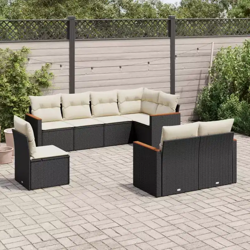 vidaXL Trendy Outdoor Sofa Set with Cushions and Table