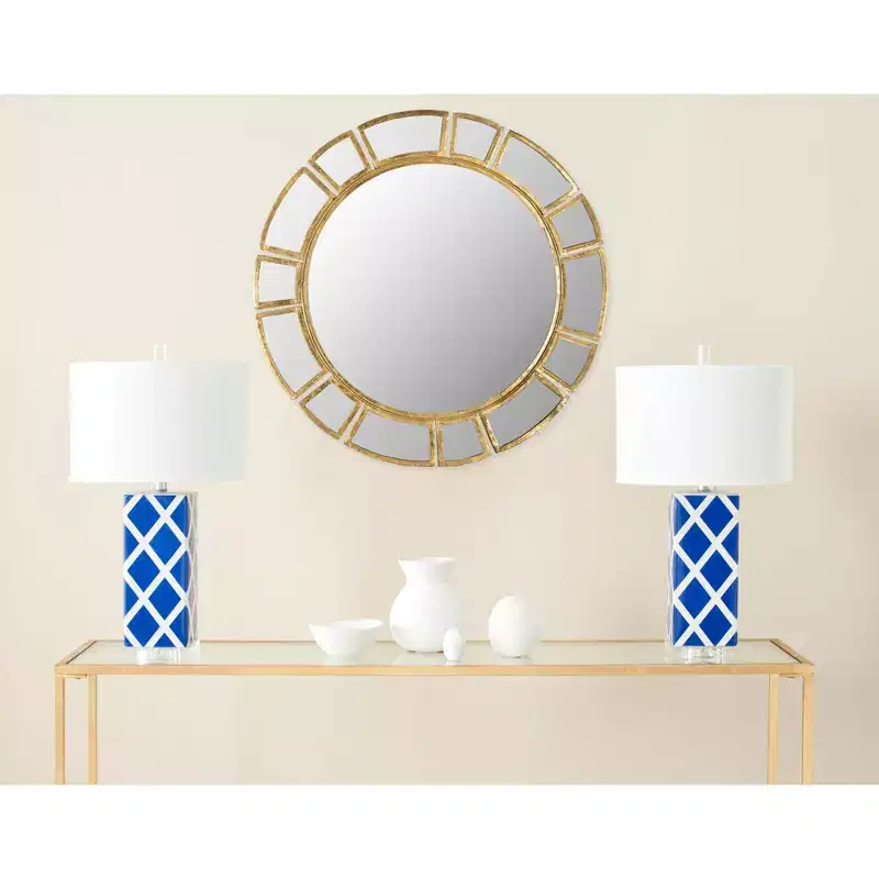 Deco Sunburst Wall Mirror, 30.5 x 30 in., Antique Gold