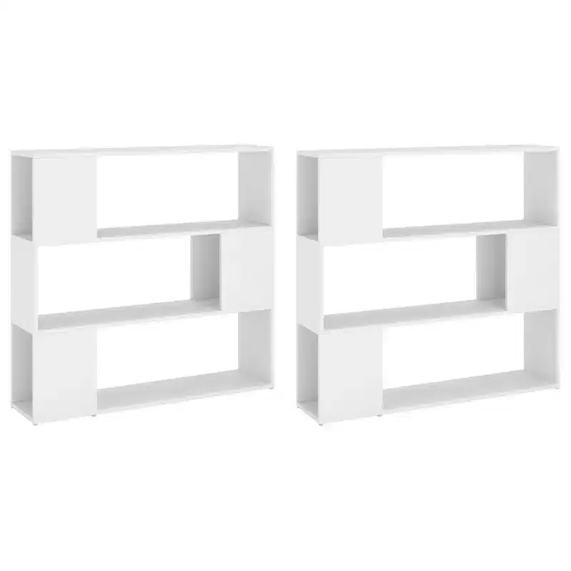 XL Book Cabinet Room Divider White Engineered wood 39.4x9.4x74.0 in