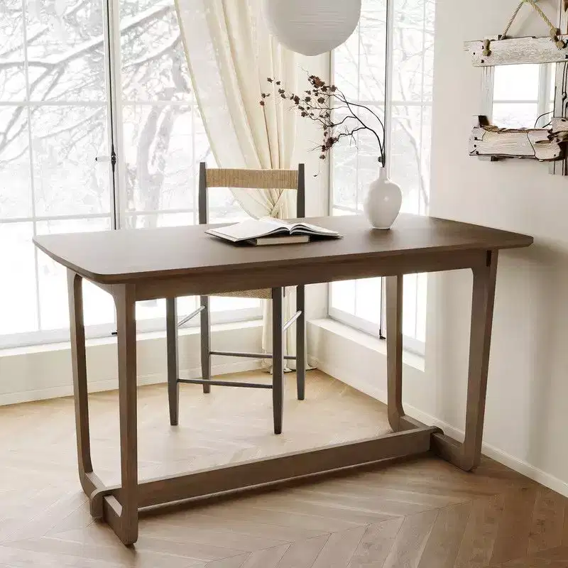 Famapy Classic Utility Rubber Wood Desk with Spacious Surface,Rustic Farmhouse Style Table,Versatile Home Table,Durable for Living Room/Study/Bedroom
