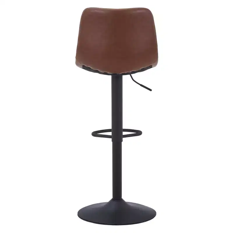 Adjustable Swivel Bar Stool Set of 2 Faux Leather Footrest Counter Height Kitchen