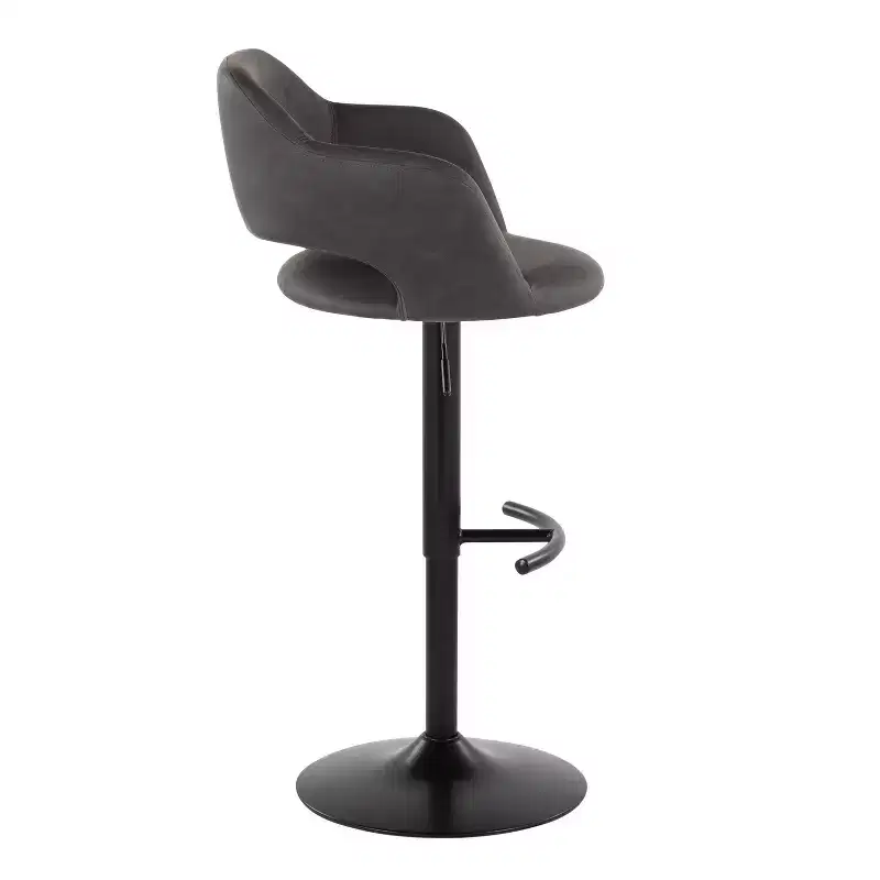 LumiSource Set of 2 Margarite Adjustable Barstools Black PU