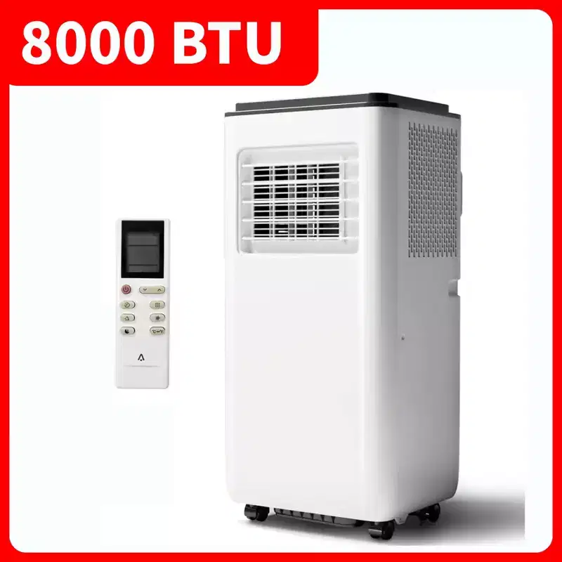 GustoWave 8000 BTU Portable Air Conditioner, Energy Efficient AC Unit with Remote Control, 24H Timer, Rooms Up to 350 Sq. Ft.