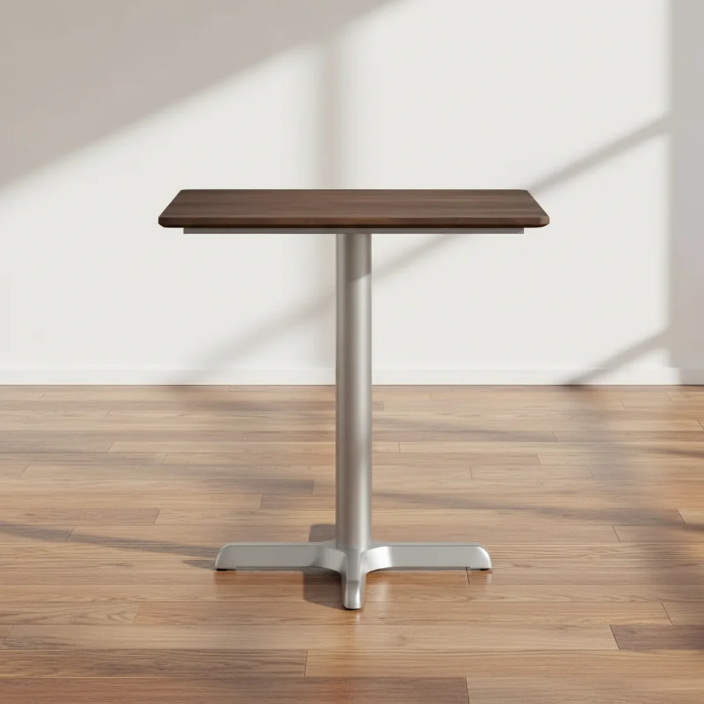 Indoor Outdoor Tabletop with TopGuard HPL Technology and Cast Iron Bistro Table Base