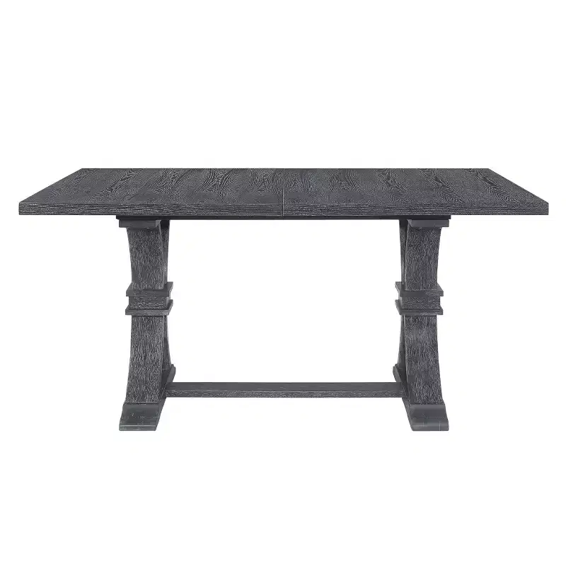 Christopher Knight Home Lorin 78.74 Rustic Rubberwood Rectangular Extendable Pedestal Dining Table