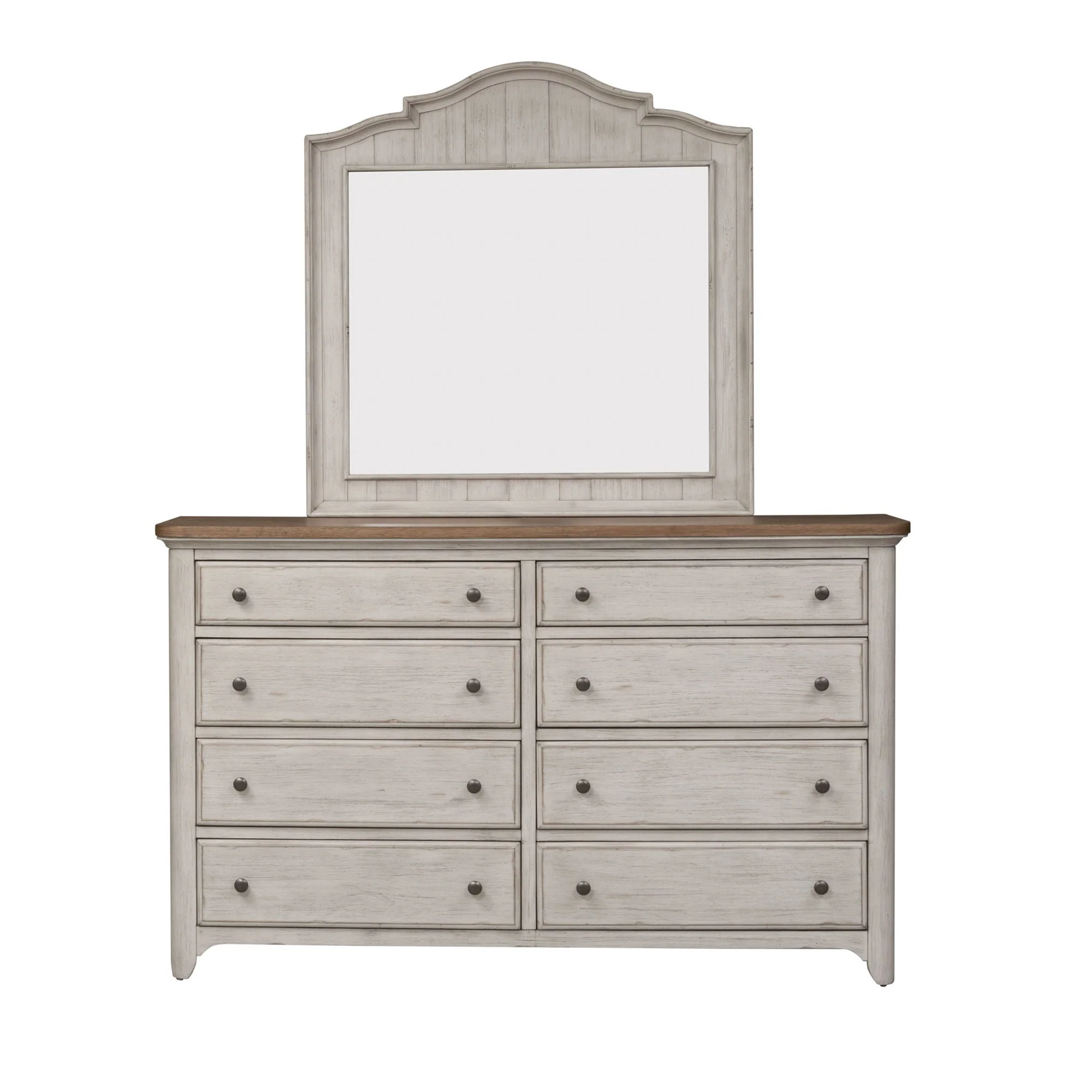 Dresser & Mirror - Antique White / Chestnut Tops — add in a relaxed style and you create a classic look with a casual feel