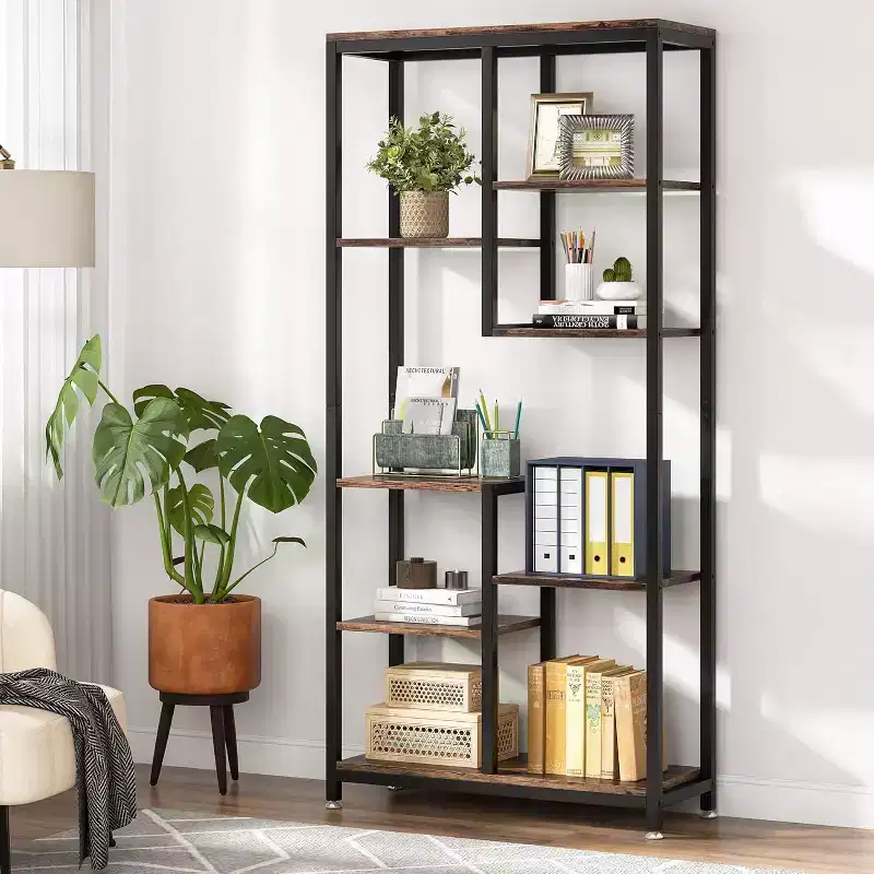 Tribesigns 6-Tier 8-Shelf Open Bookshelf
