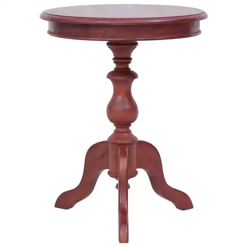 vidaXL Side Table Round End Table Coffee Table Natural Solid Wood Mahogany