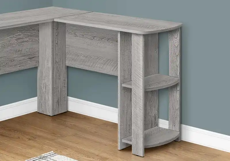 47 L-Shaped Office Desk with Shelf