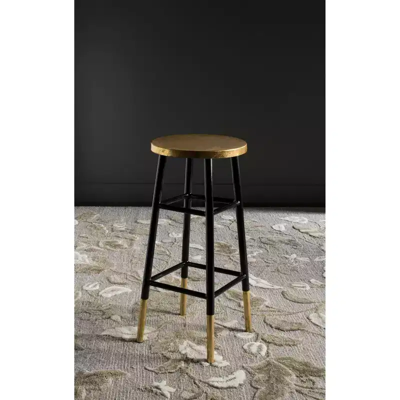 Emery Dipped Gold Leaf Bar Stool - FOX3230 - Safavieh Couture