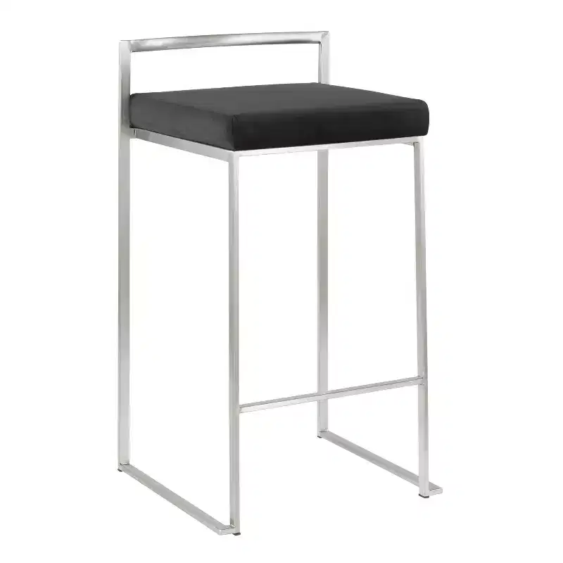 Set of 2 Fuji Contemporary Stackable Barstools