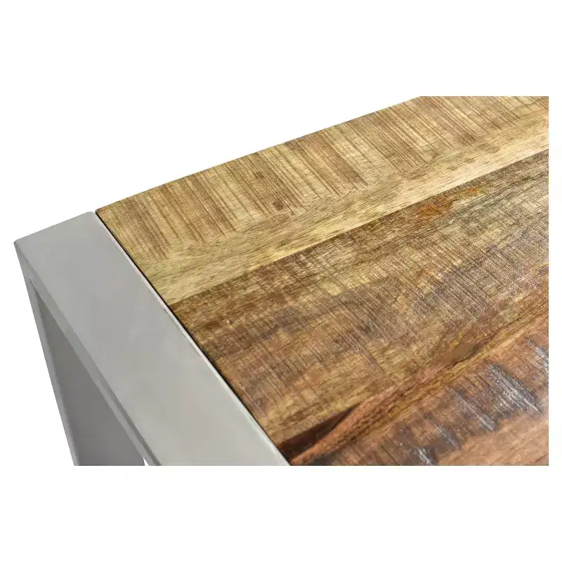 Reclaimed wood and Silver Metal - Bench -