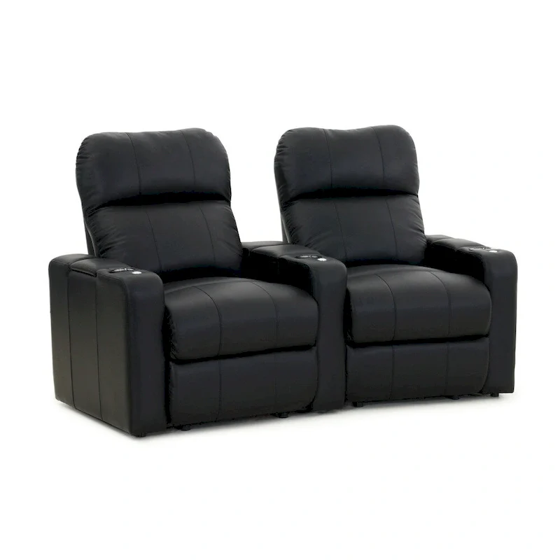 Power Leather Home Theater Seating Set — Row of 2