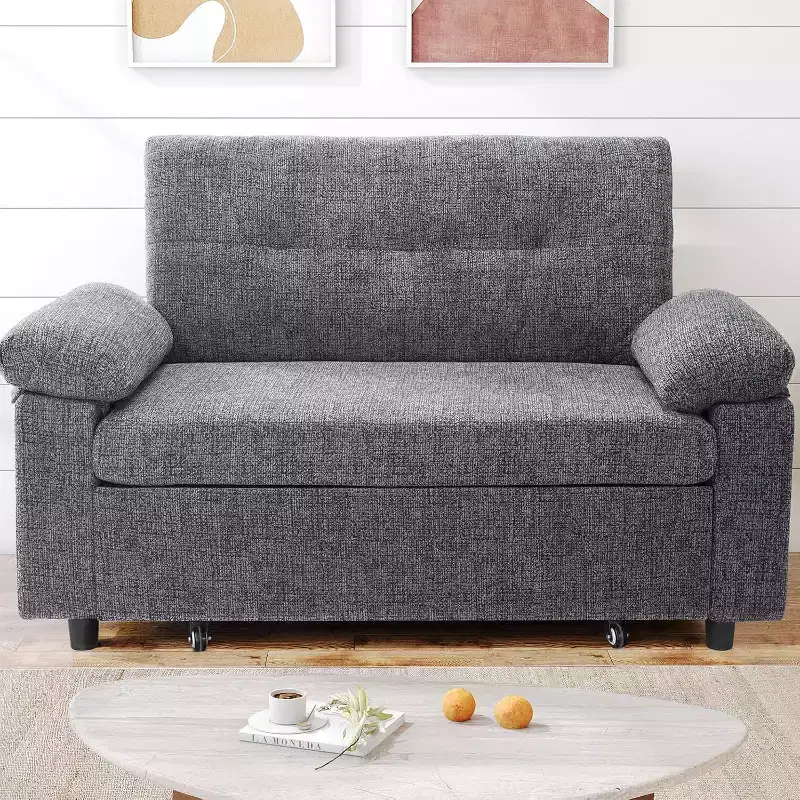 Dyonery hree-in-one convertible sofa bed, pull-out sofa with adjustable backrest, side pockets, apartment, tool-free assembly
