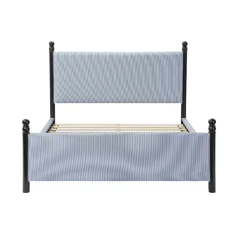 Rubberwood Upholstered Platform Bed Queen/King 48''H x 65.3''W x 85.4''D