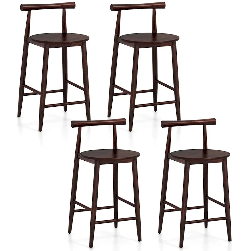 Wooden Bar Stools Set of 2/4 with Acacia Wood Legs
