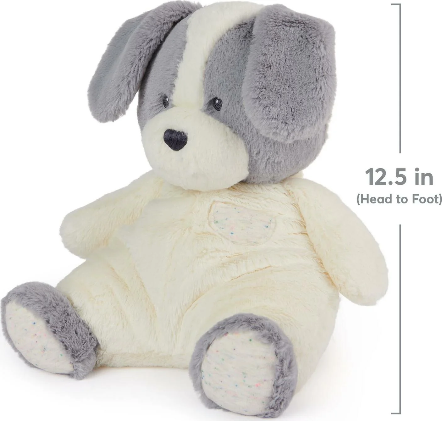Grey White Spotted Puppy Plush Stuffed Animal Soft Toy 12.5 Inch