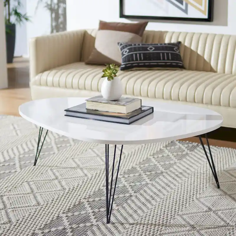 SAFAVIEH Louann Oak Finish/ Black Coffee Table - 44 x 31.5 x 15.6 - 44Wx32Dx16H