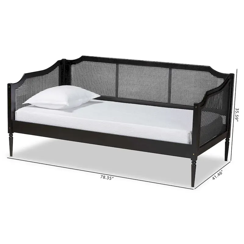 Ogden Mid-Century Modern Synthetic Rattan Daybed-Twin