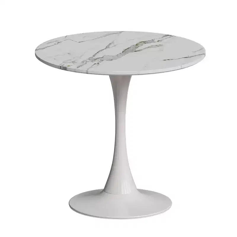 Vatros Metal Base Small Dining Table Round Bistro Table for 2