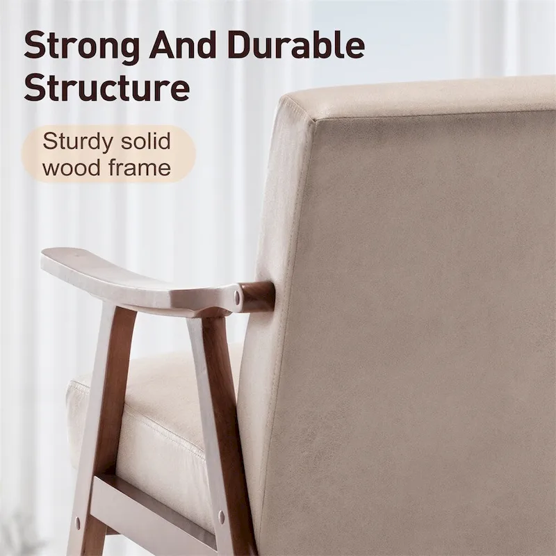 Mid-Century Modern Chair,Living Room Chair with Solid Wood Frame