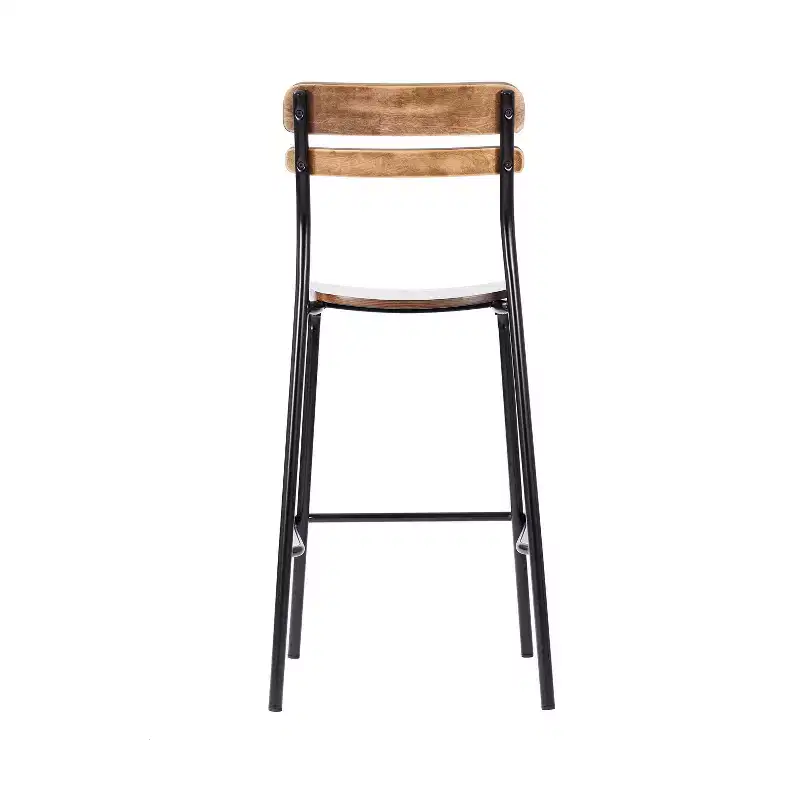Flash Furniture 2 Pack Cyprus Commercial Grade Solid Wood Bar Stools with Metal Frames and Antique Finish