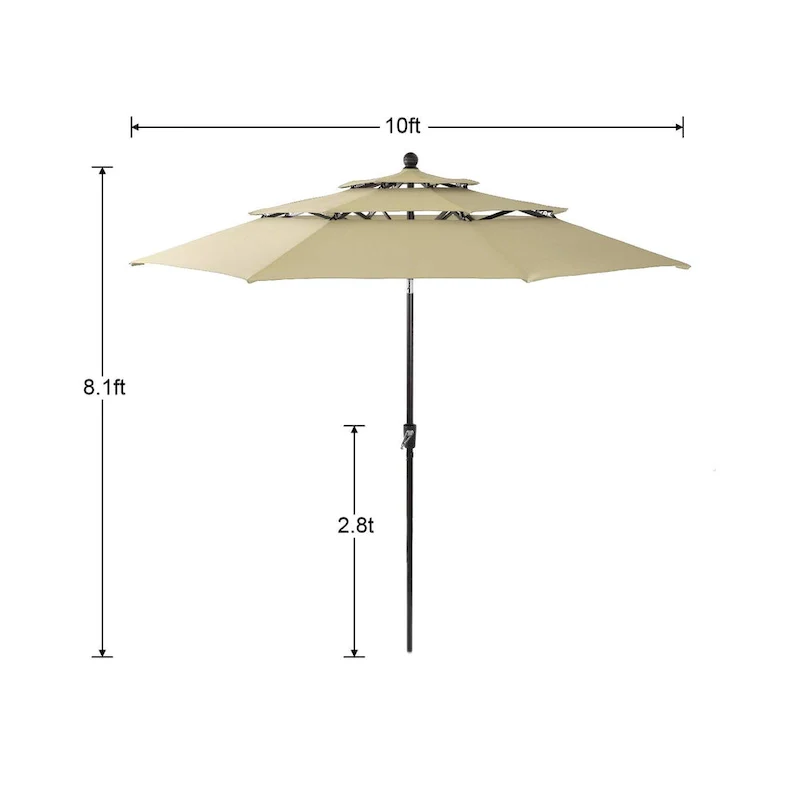 MAISON ARTS 6-Piece Metal Patio Dining Set: 4 Swivel Chairs, 1 Steel Frame Square 37 Table and 1x10ft 3-Tier Red Umbrella
