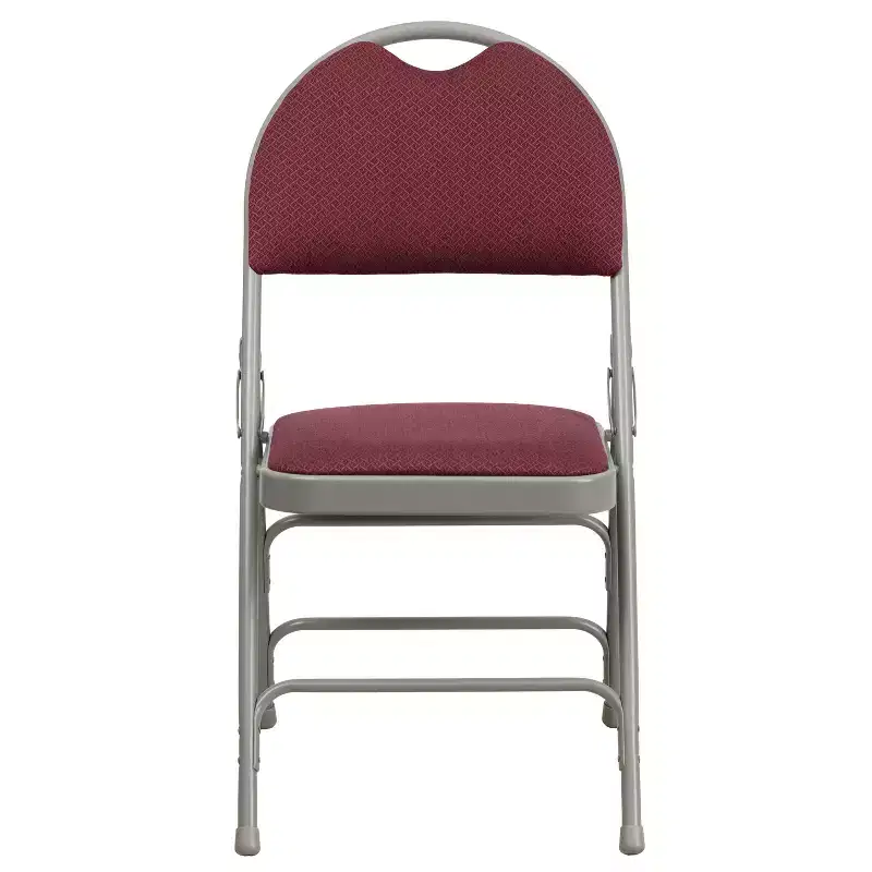 Extra Large Ultra-Premium Triple Braced Metal Folding Chair with Easy-Carry Handle