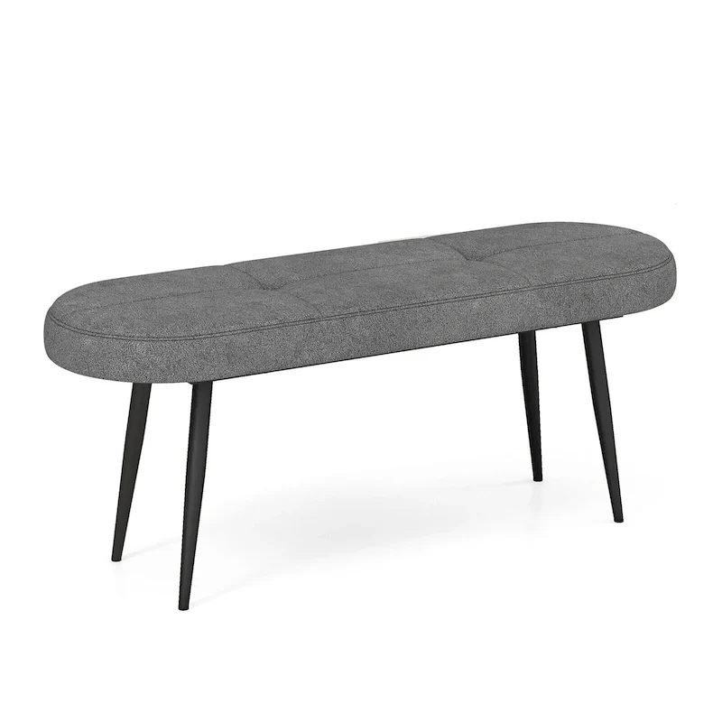 Gymax 47 Upholstered Entryway Bench w/ Padded Seat & Heavy-duty