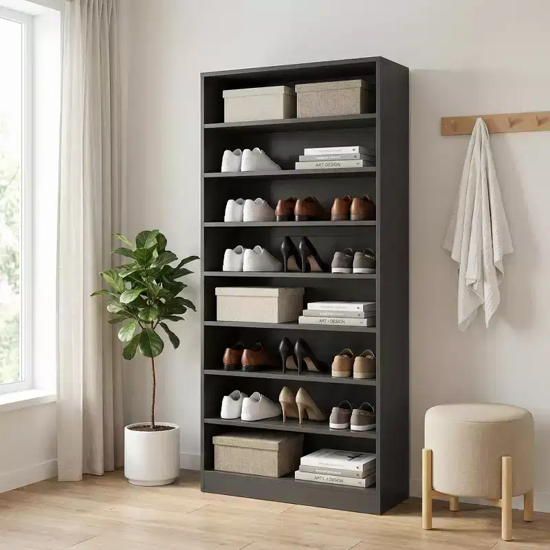 MAYEERTY 9-Tier Freestanding Shoe Cabinet, Large Capacity Storage Rack for 40-45 Pairs Shoes