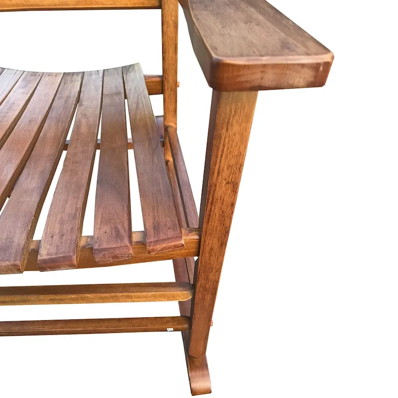 Brown 26.38 High Back Rocking Chair with Wood Frame