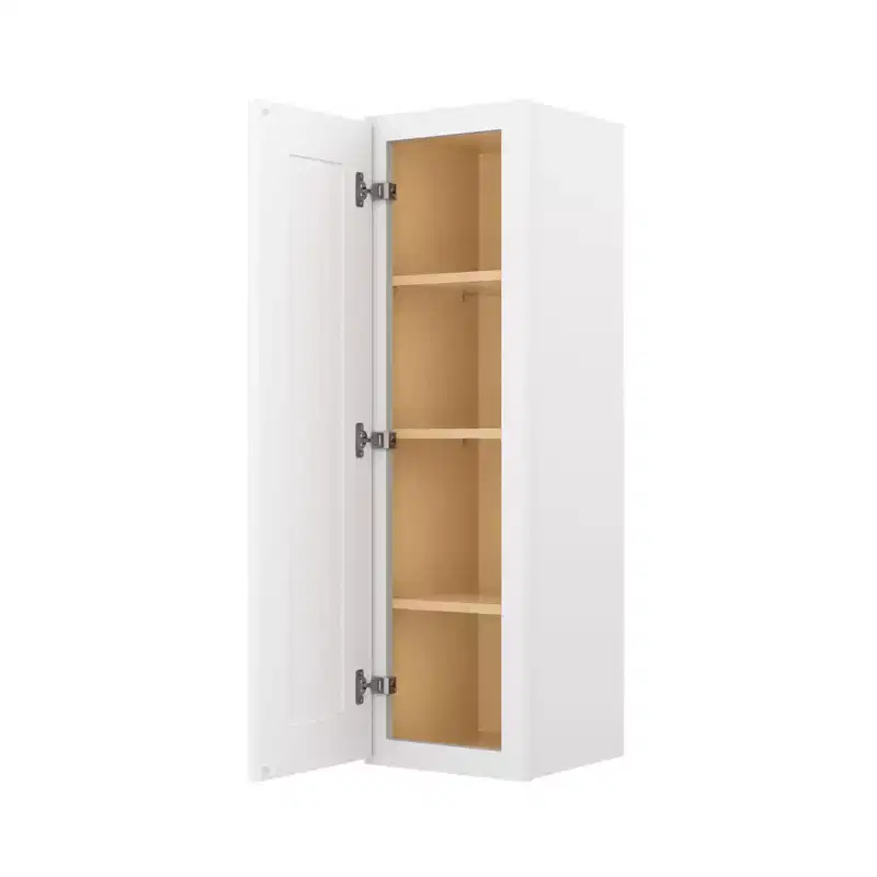 HOMLUX Easy-DIY 12 in D x 42 in H in Shaker White Ready to Assemble Wall Kitchen Cabinet 1 Door-3 Shelves