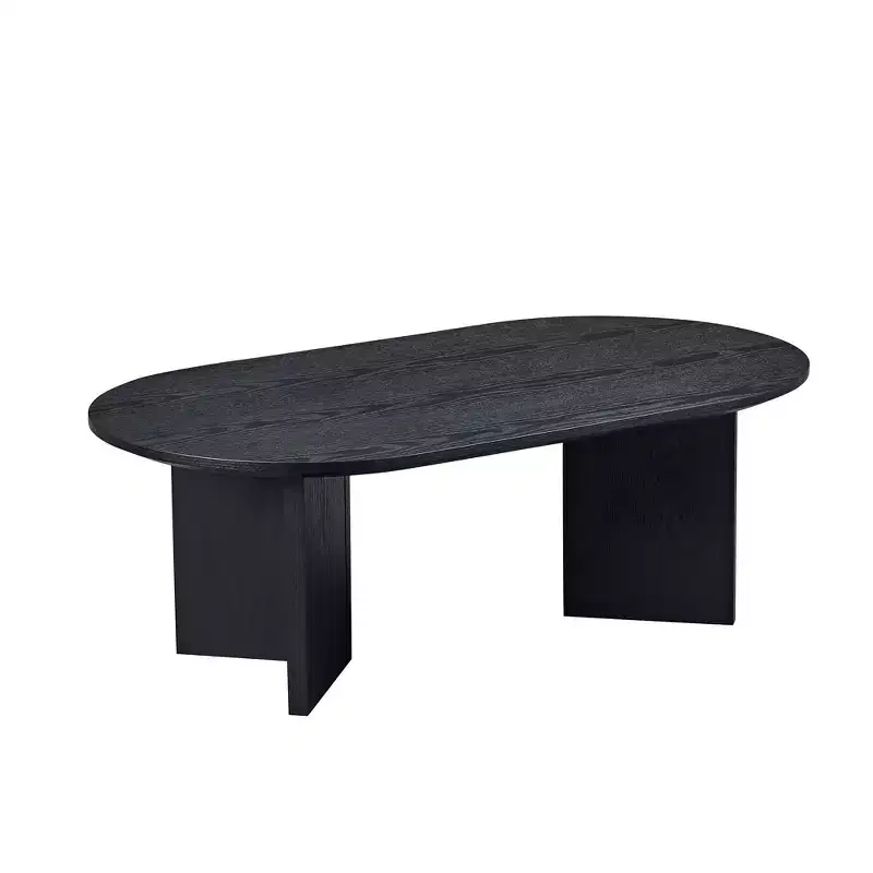 Vatros Wood Coffee Table Mid Century Modern Coffee Table Oval Coffee Table
