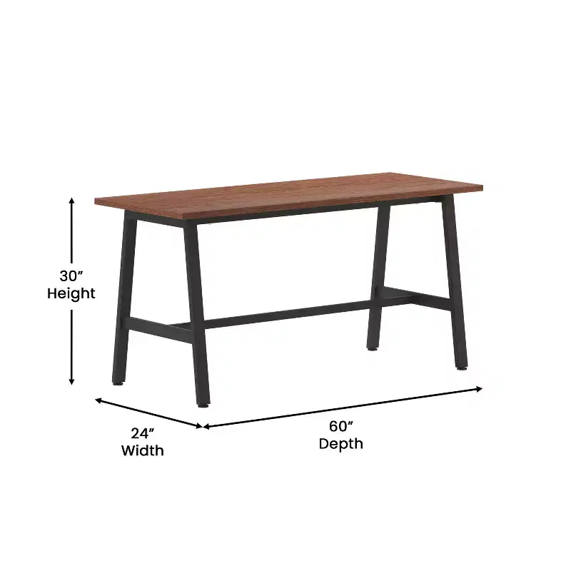 Flash Furniture Redmond Commercial 60x24 Conference Table with 1 Thick Double Sided Laminate Table Top with PVC Edging and Heavy Duty A-Frame Steel Base